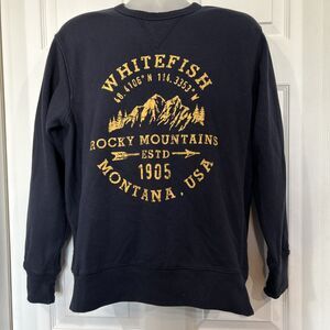 Montana Whitefish Rocky Mountains Sweatshirt Navy Men's M League